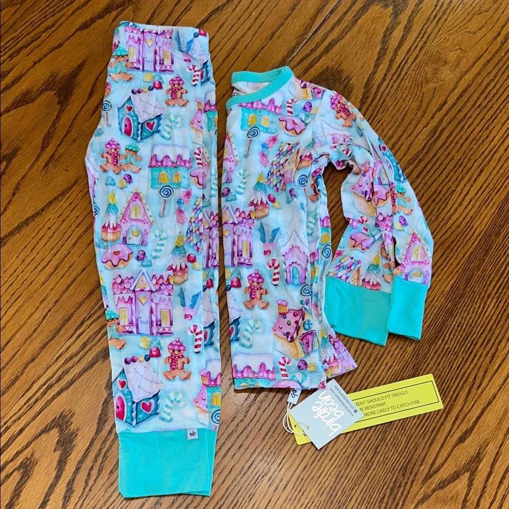 Birdie Bean Gingerbread House Bamboo Pajama Set - NWT - 4T
